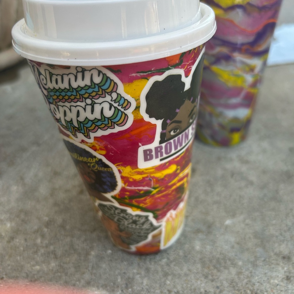 Colorful Sticker-Decorated Tumbler